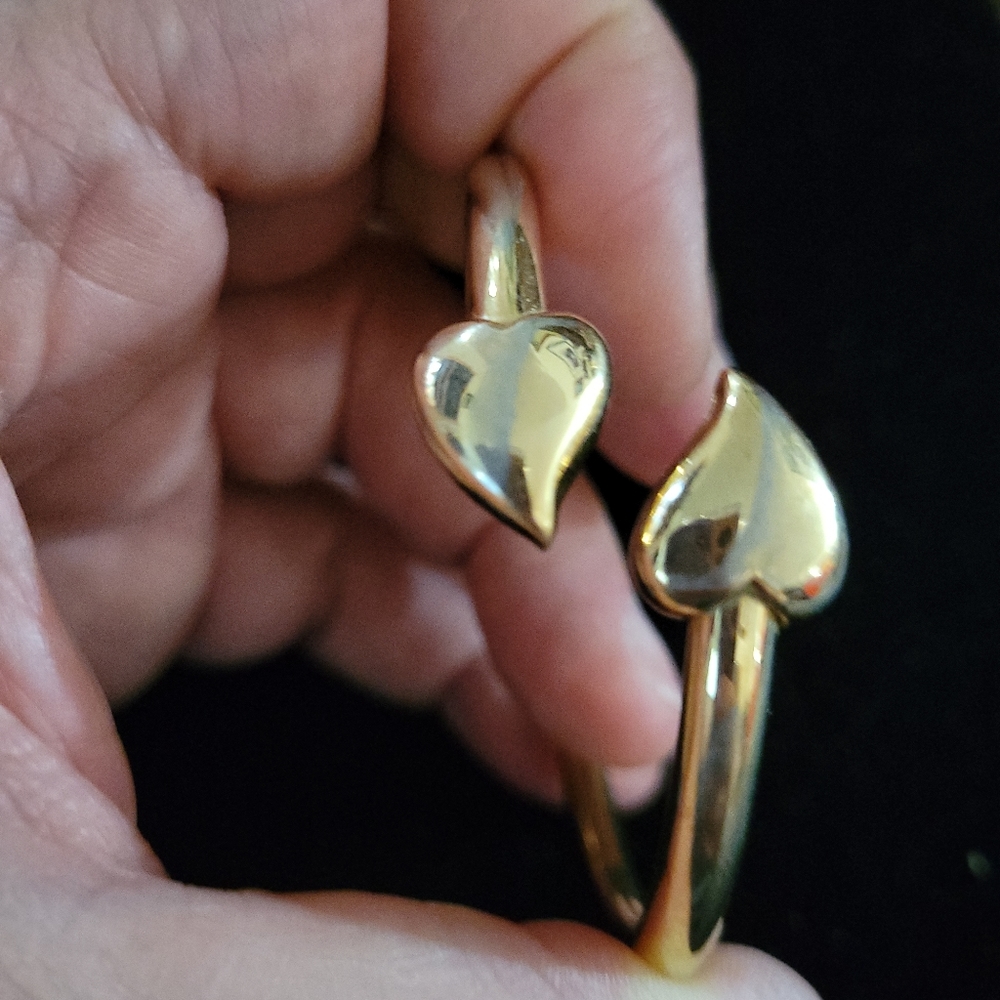 Goldtone Heart Bangle